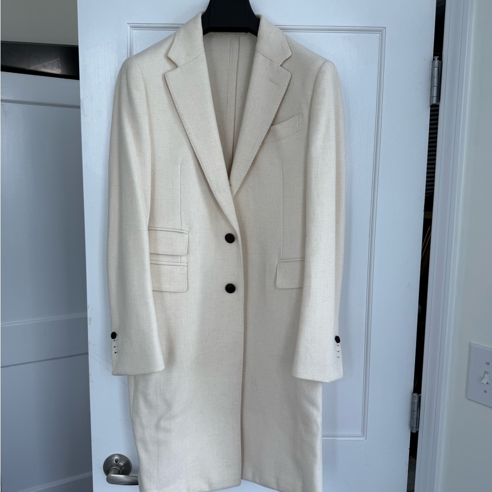 Elegant Cream Long Coat 36R